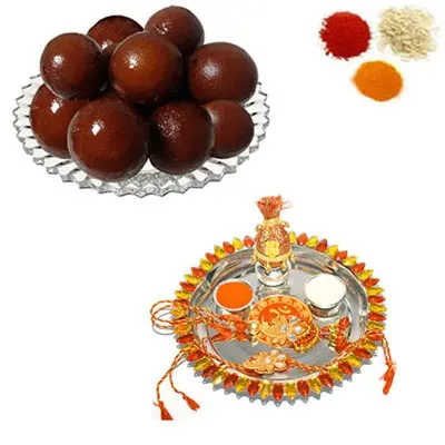 Rakhi Thali with Gulab Jamun