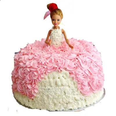 Blue And Pink Barbie Cake For First Birthday - Cake O Clock - Best  Customize Designer Cakes Lahore